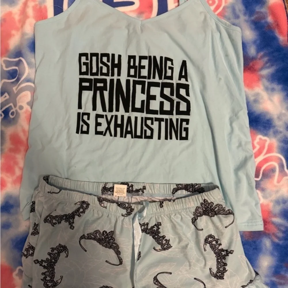 Light Blue women’s  with Crown Print